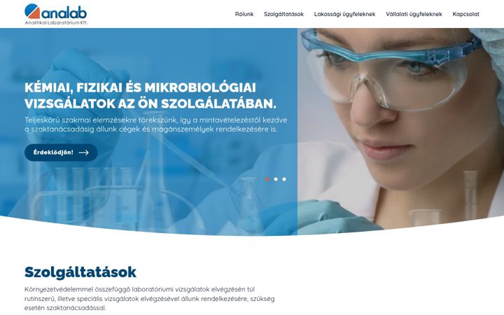 Screenshot of analab.hu
