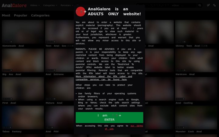 Screenshot of analgalore.com