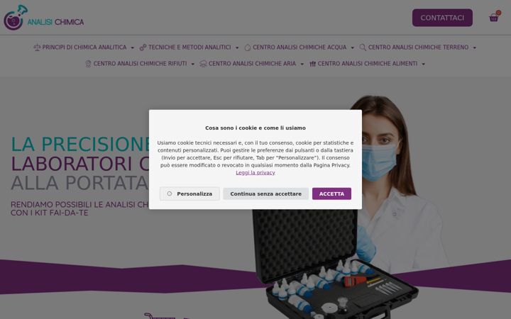 Skärmbild av analisichimica.it