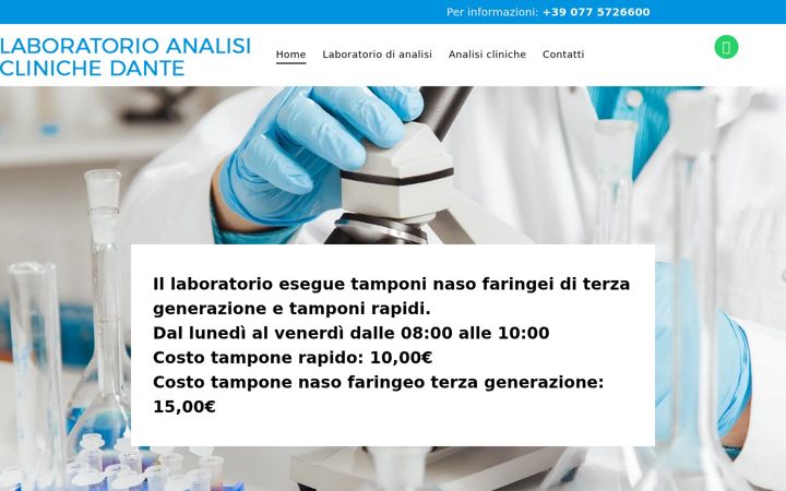 Screenshot of analisiclinichedante.it