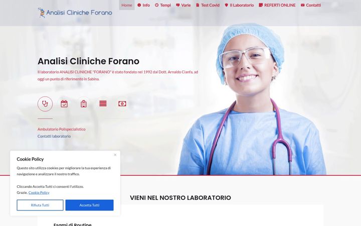 Screenshot of analisiclinicheforano.com