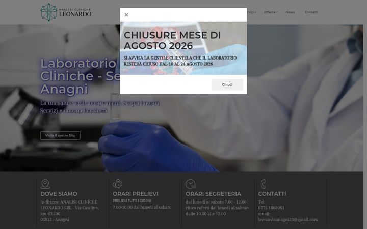 Screenshot of analisiclinicheleonardoanagni.com