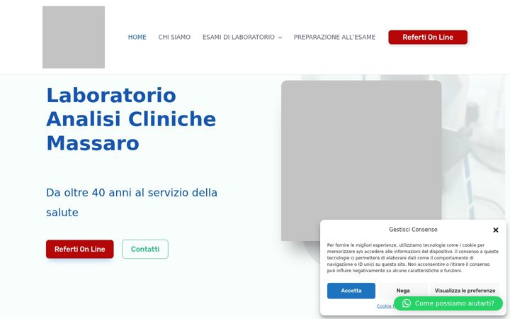 Skärmbild av analisiclinichemassaro.it
