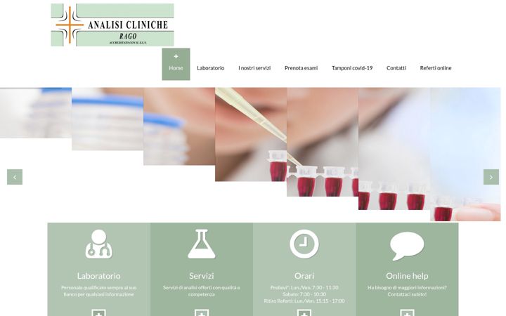Skärmbild av analisiclinicherago.it
