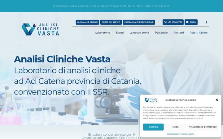 Skärmbild av analisiclinichevasta.it