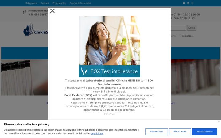 Screenshot of analisigenesis.it