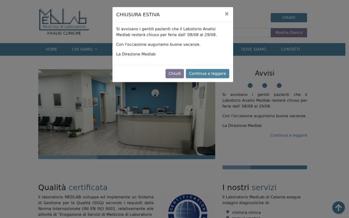 Screenshot of analisimedlab.com