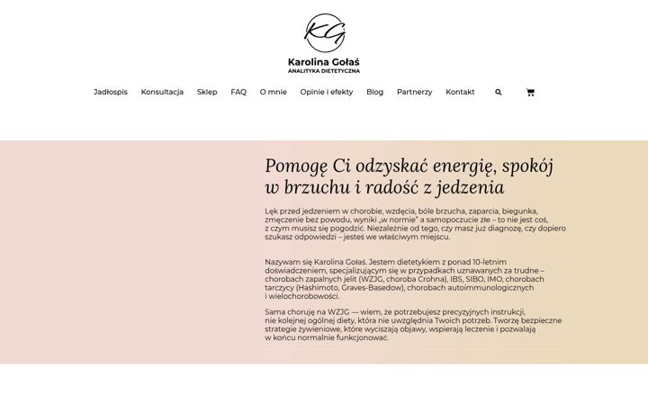 Screenshot ta' analitykadietetyczna.pl