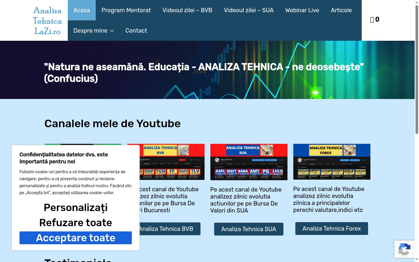 Screenshot del banner di consenso mostrato prima di qualsiasi interazione