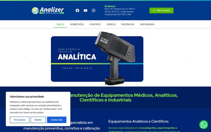 Screenshot of analizermedicalbrasil.com.br