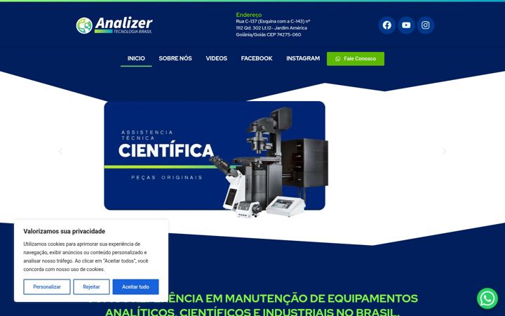 Skjermbilde av analizertecnologiabrasil.com.br