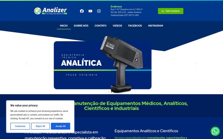 Skjermbilde av analizertecnologiamedica.com.br