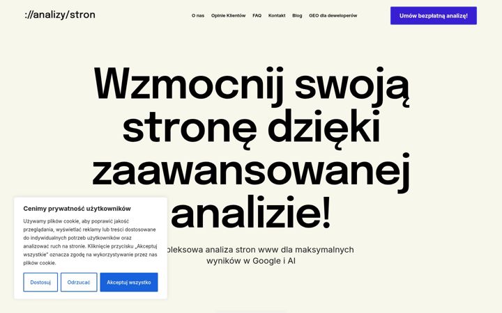 Skærmbillede af analizystron.pl