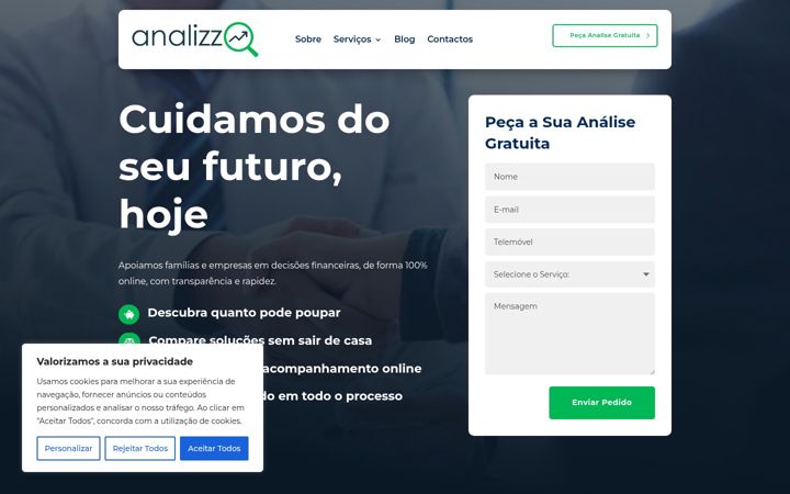 Screenshot of analizza.pt