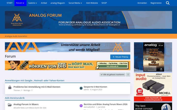 Screenshot of analog-forum.de