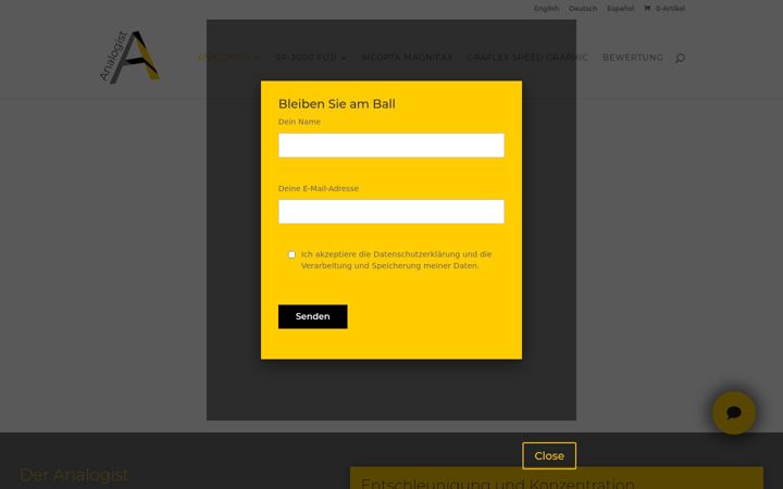 Screenshot van analogist.de