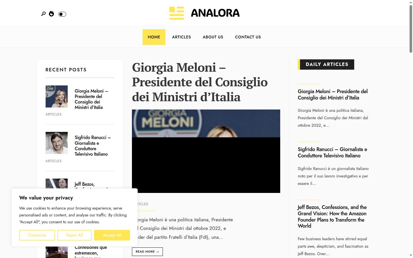 Screenshot tal-banner tal-kunsens muri qabel kwalunkwe interazzjoni