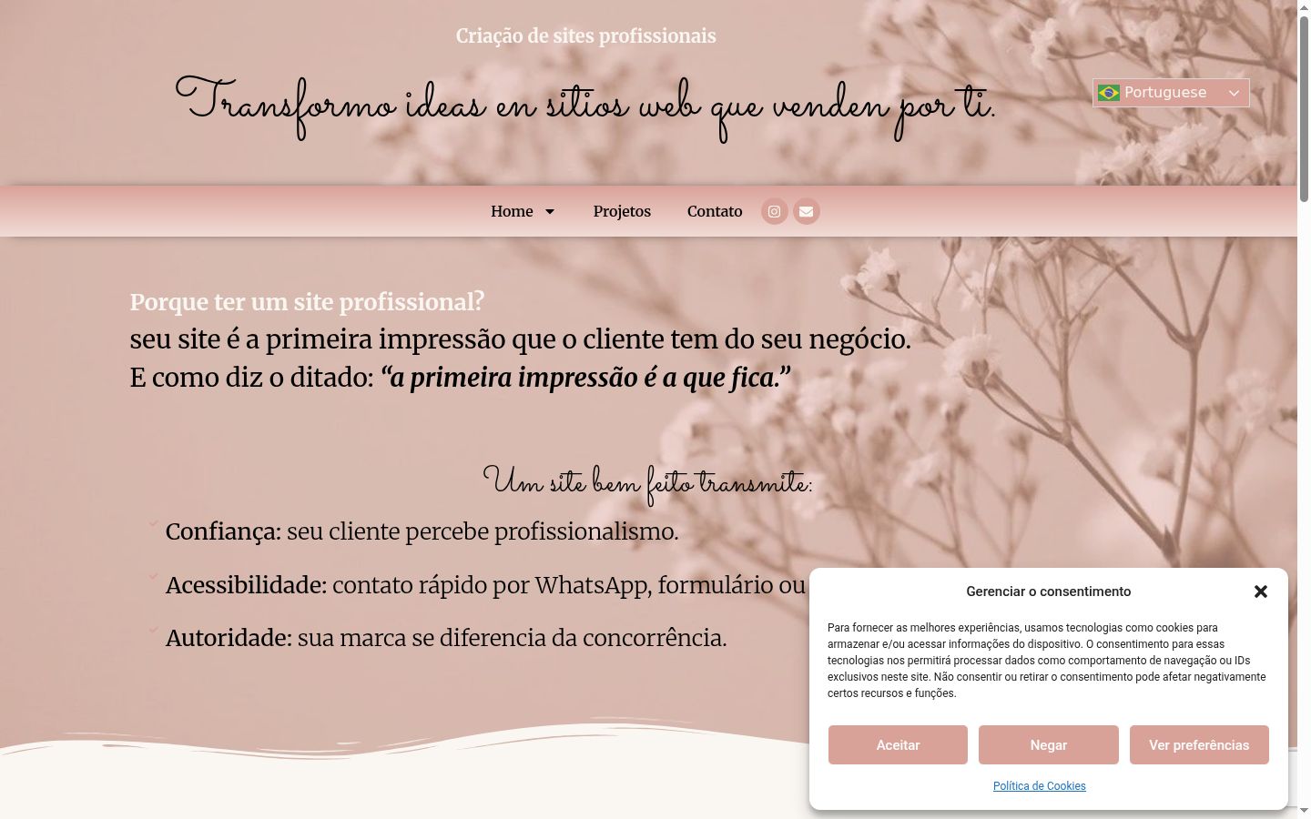 Screenshot of the consent banner shown before any interaction