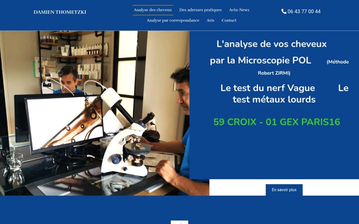 Screenshot of analysecheveux.fr