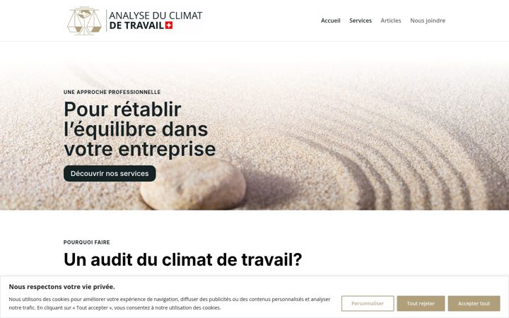 Screenshot of analyseduclimatdetravail.ch