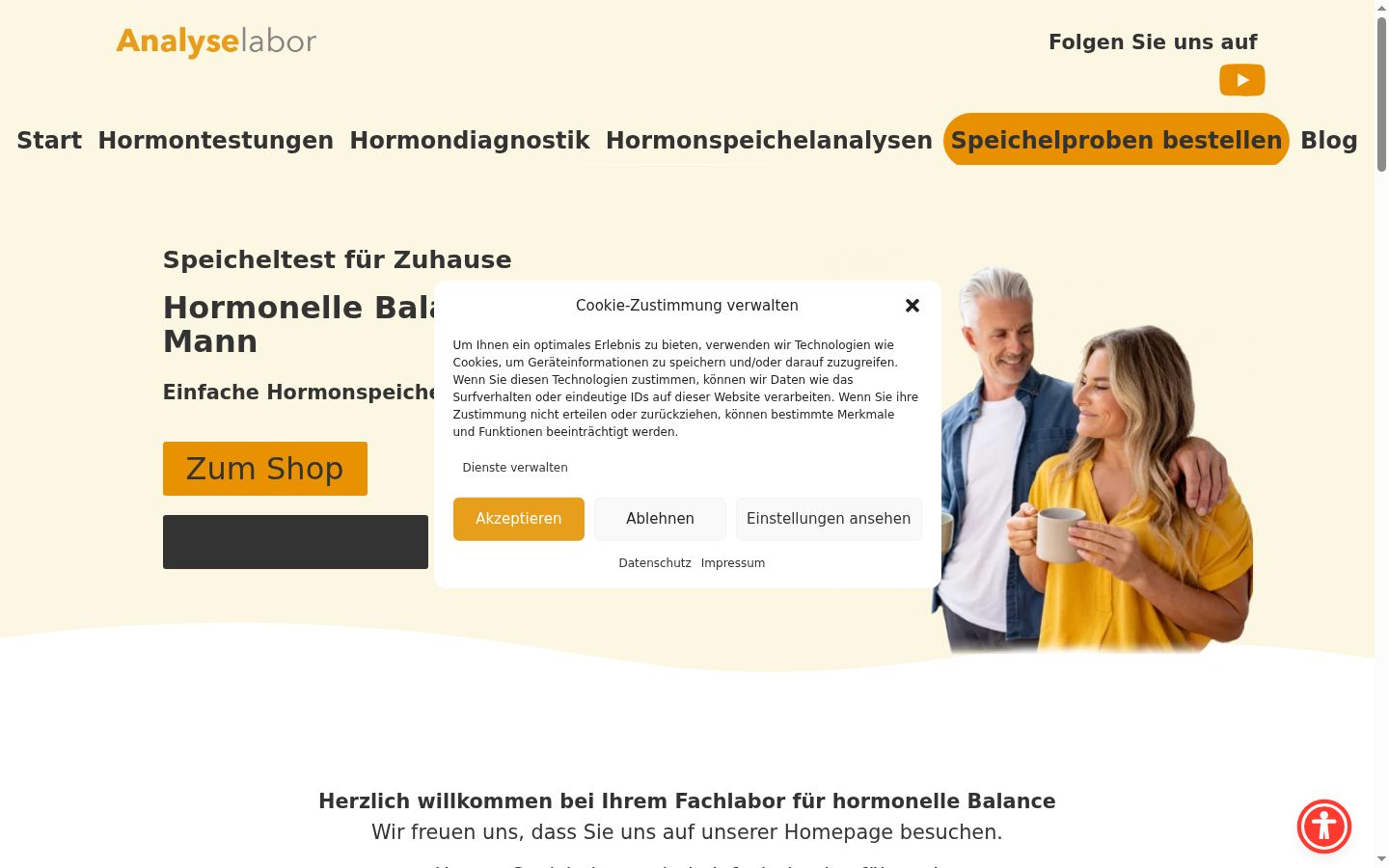 Skjermbilde av samtykkebanneret slik det vises før noen interaksjon