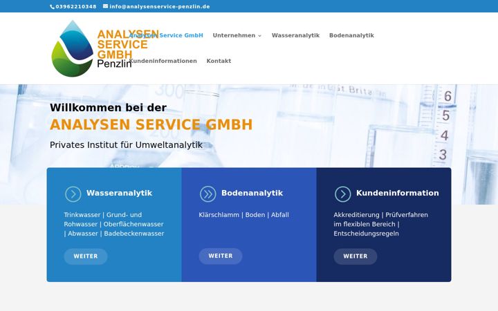 Screenshot of analysenservice-penzlin.de