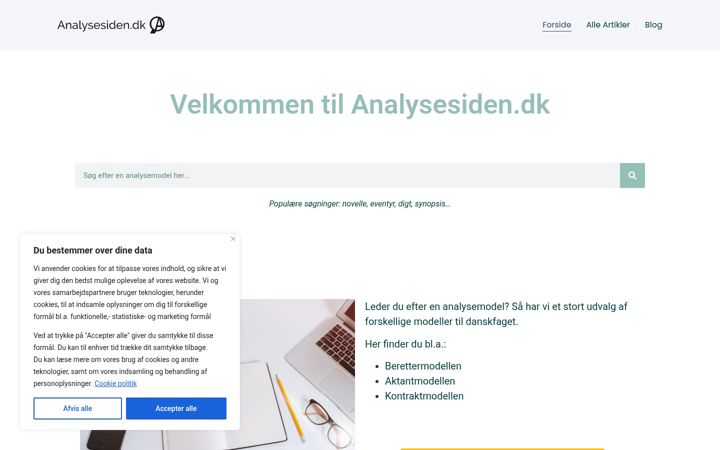Screenshot stránky analysesiden.dk