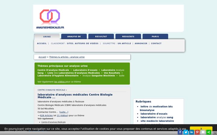 Screenshot of analysesmedicales.fr