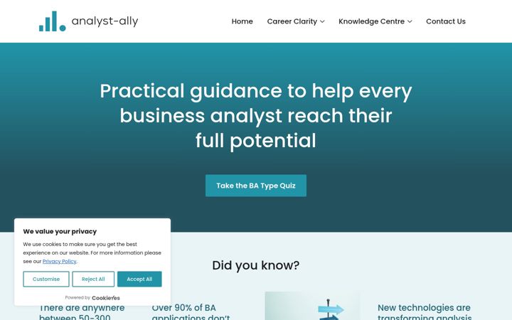 Screenshot of analyst-ally.com