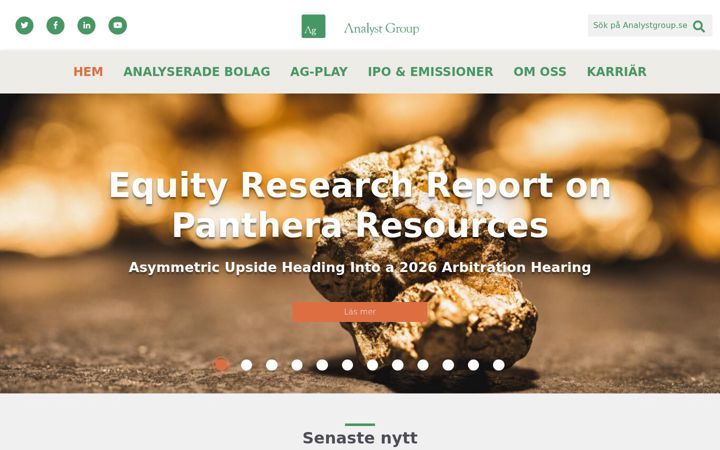 Skärmbild av analystgroup.se