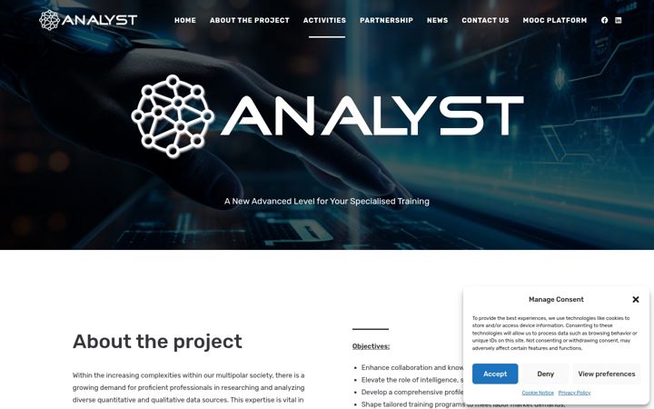Screenshot of analystproject.eu
