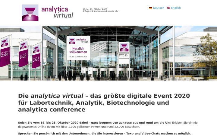 Screenshot of analytica-virtual.com
