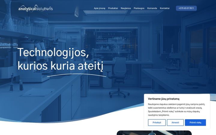 Screenshot stránky analyticalsolutions.lt
