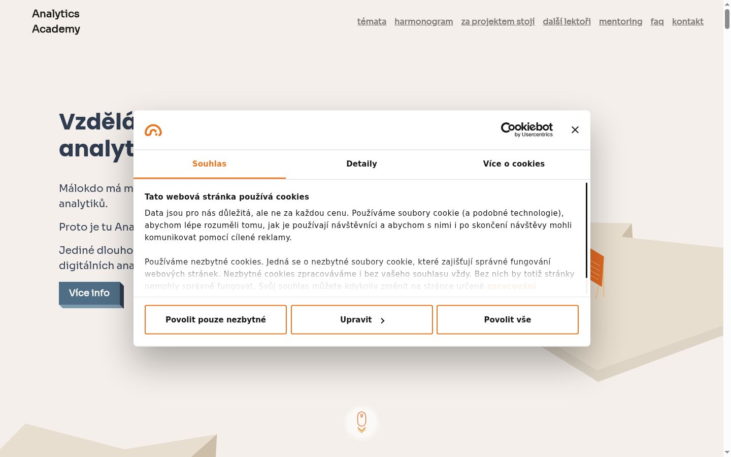 Screenshot tal-banner tal-kunsens muri qabel kwalunkwe interazzjoni