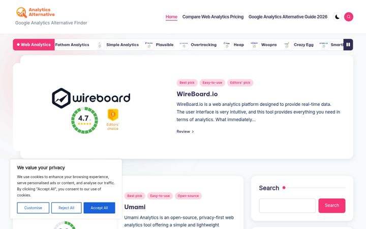 Screenshot of analytics-alternative.com