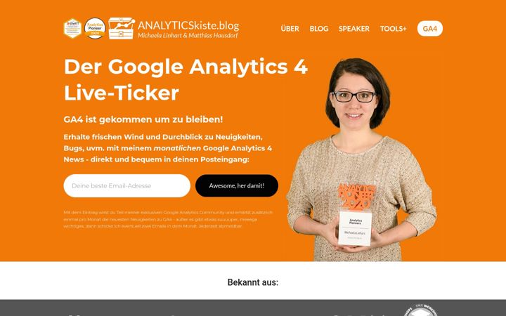 Screenshot of analyticskiste.blog