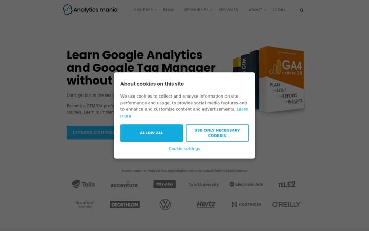 Screenshot του analyticsmania.com