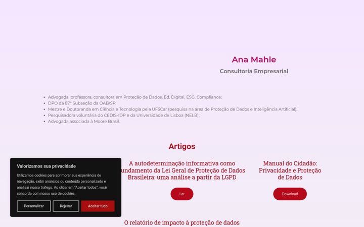 Captura de pantalla de anamahle.com.br