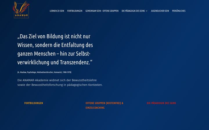 Screenshot of anamar-akademie.de