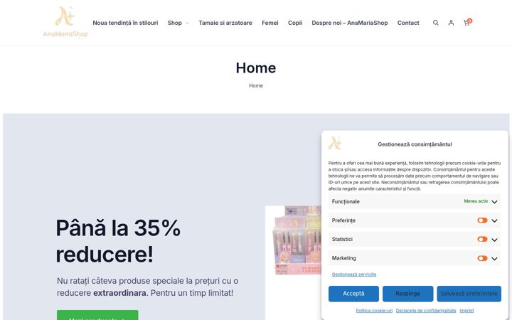 Screenshot of anamariashop.ro