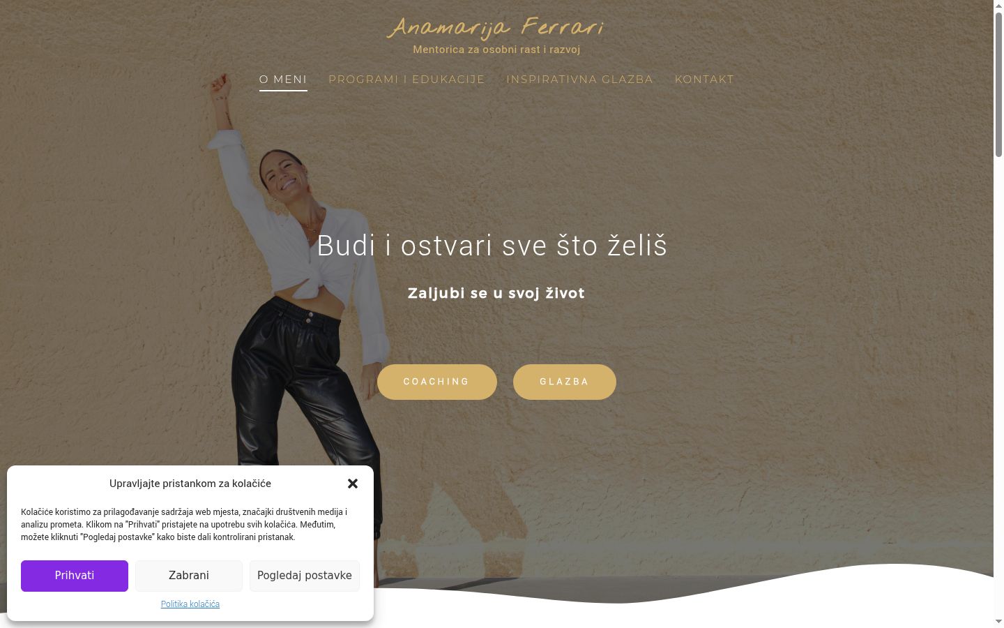 Snímek obrazovky baneru souhlasu zobrazeného před jakoukoli interakcí