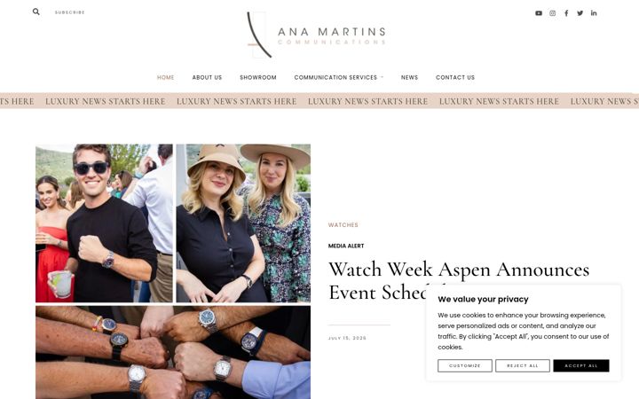 Screenshot of anamartinscommunications.com