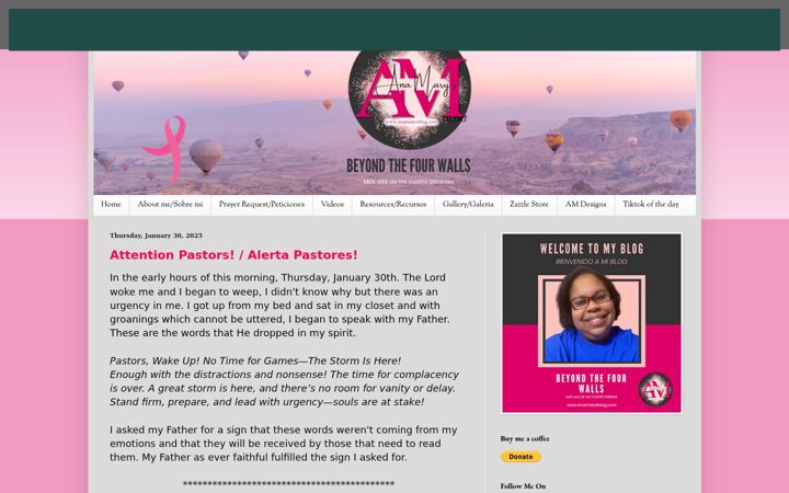 Screenshot of anamarysblog.com
