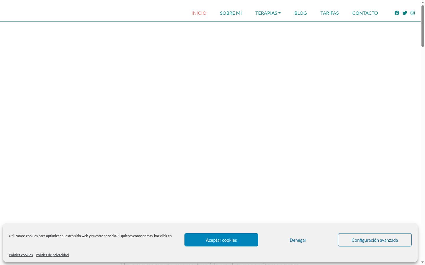 Screenshot del banner di consenso mostrato prima di qualsiasi interazione