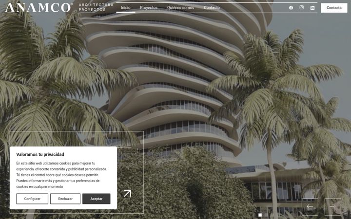 Screenshot of anamcoarquitectura.com