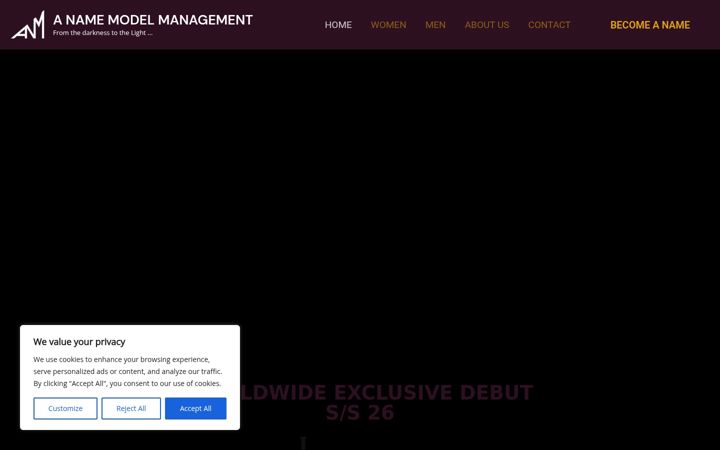 Screenshot of anamemodel.com
