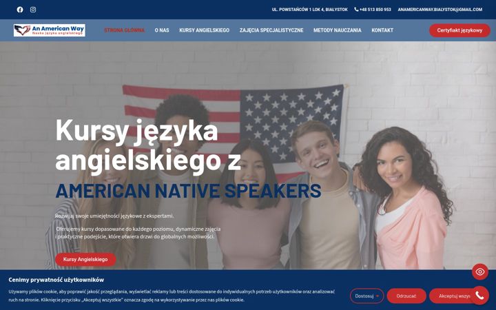 Skærmbillede af anamericanway-bialystok.pl