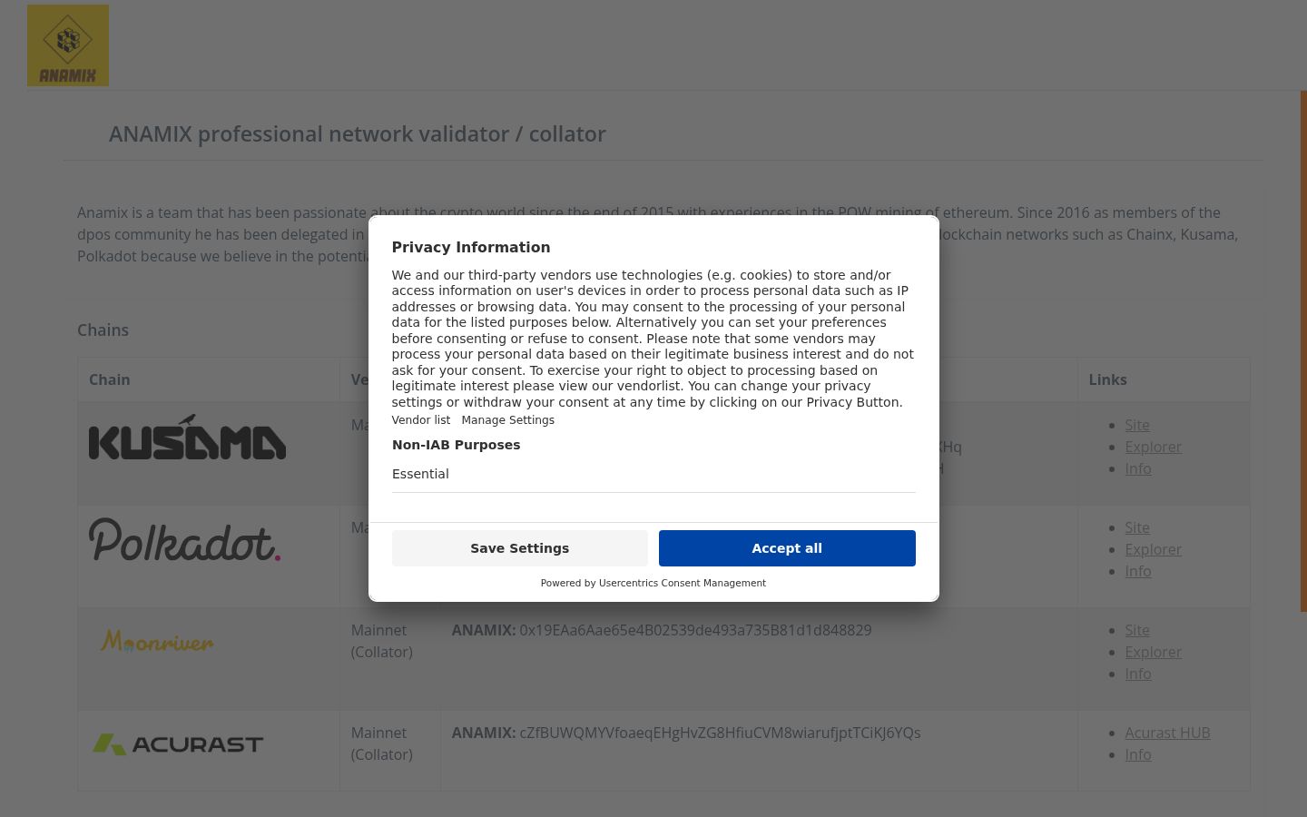 Screenshot of the consent banner shown before any interaction