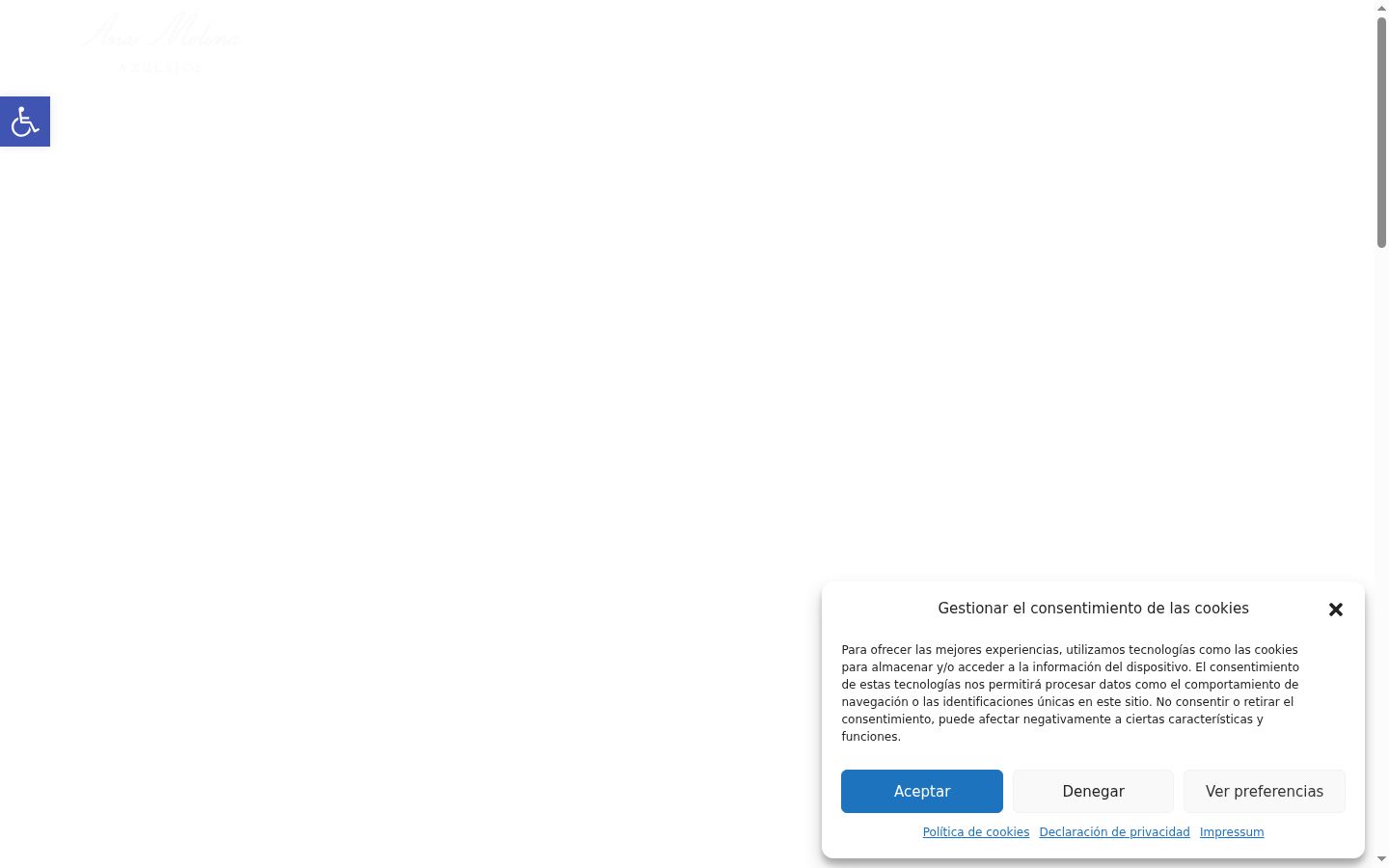 Captura de ecrã do banner de consentimento apresentado antes de qualquer interação