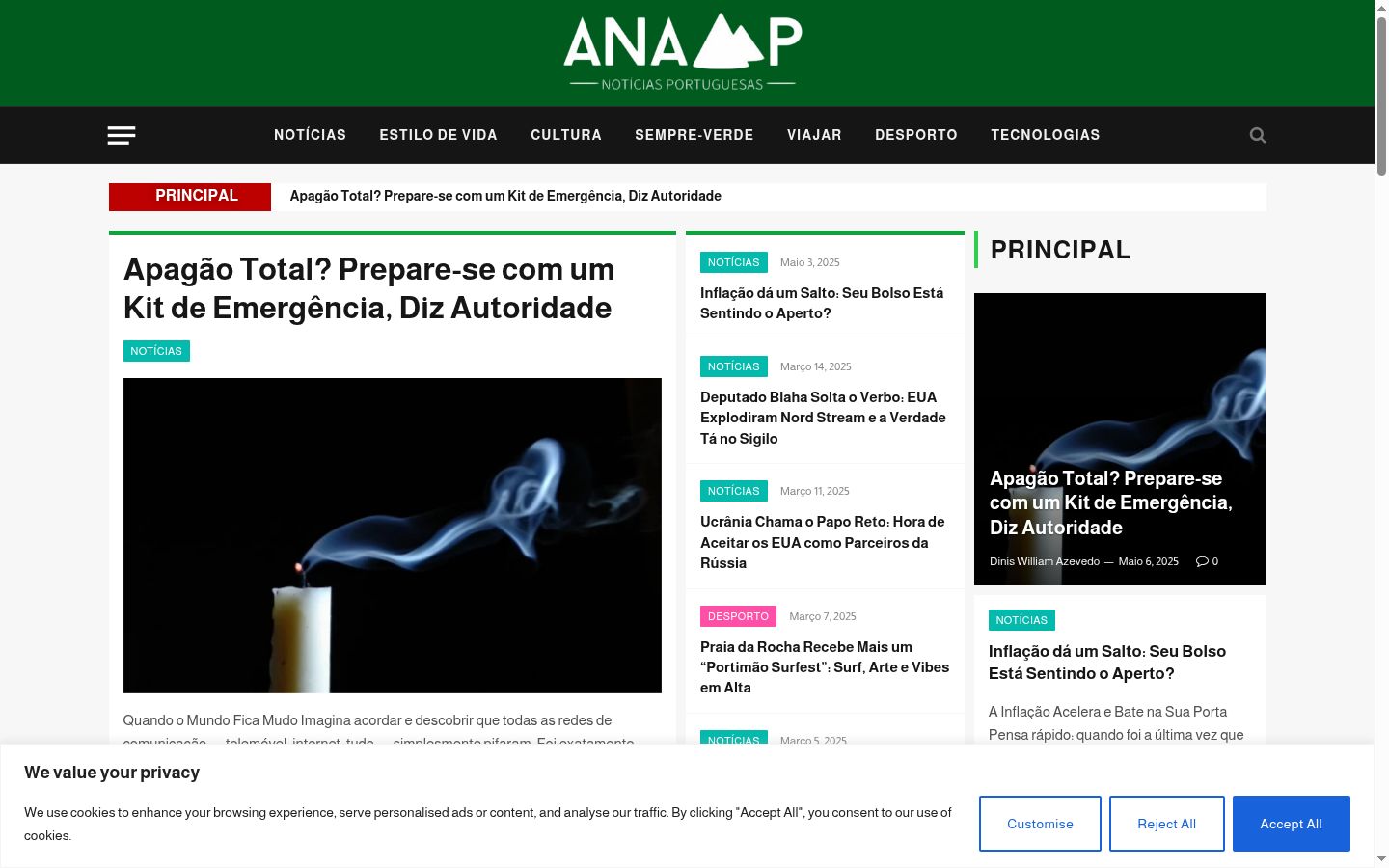 Screenshot tal-banner tal-kunsens muri qabel kwalunkwe interazzjoni
